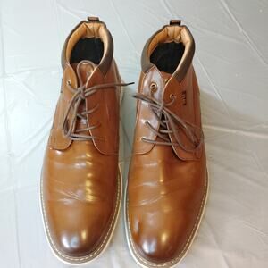 Nunn Bush Chase Mens Plain Toe Brown Leather Chukka Boots Size 10.5 M Casual